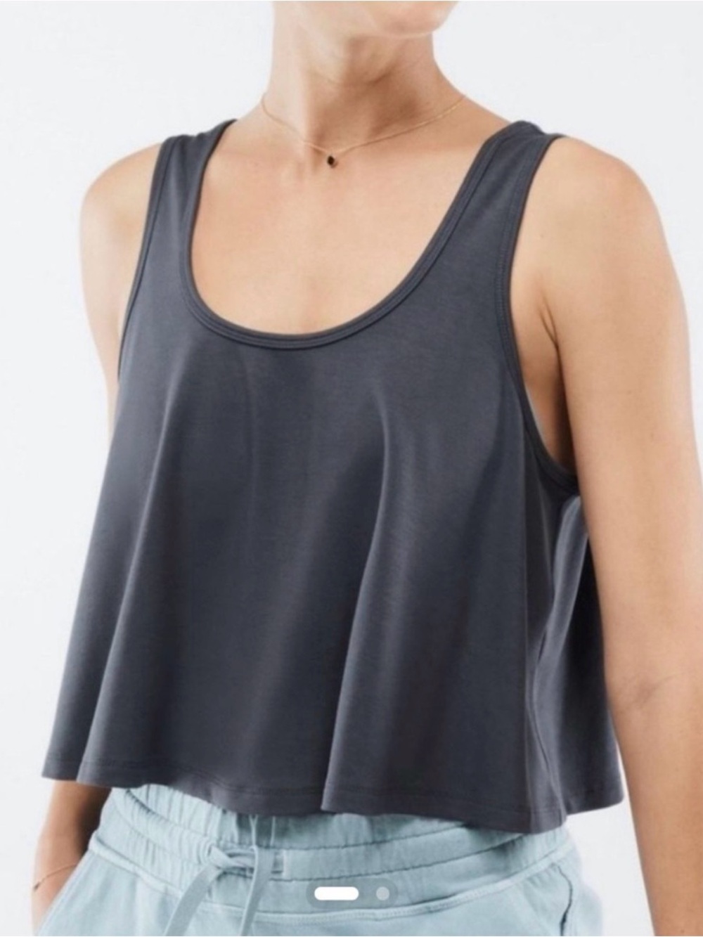 Fabletics Gray Carter Cropped Swing Tank in Size Medium
